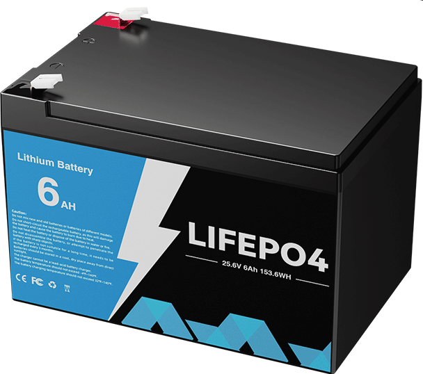 24V 25.6V 6Ah LiFePO4 Battery